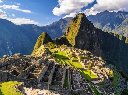 Scenic view of Machu Picchu ancient ruins, Peru