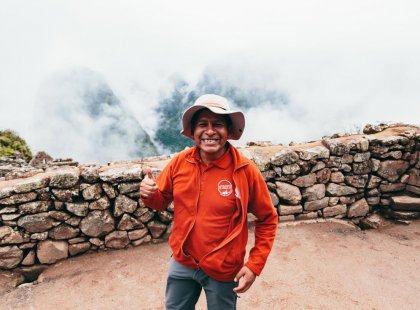 Intrepid tour leader at Machu Picchu, Peru