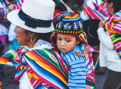 Festival goers in Cusco Peru