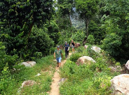 Hike the trails of Son Tra Mountain and be rewarded, at the top, with panoramic ocean views of rugged coastline and endless blue waters of the East Vietnam Sea. Keep your eyes out for the elusive Red Shanked Douc along the way.