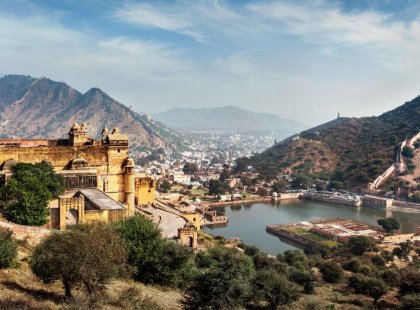Hike through the impressive Amber Fort and palace complex. Explore Jaipur by tuk tuk.