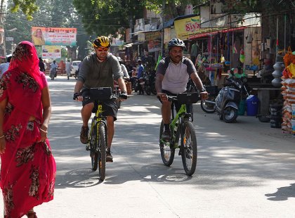 Peddle past vibrant colors, sights and sounds of India’s small towns and rural countryside.