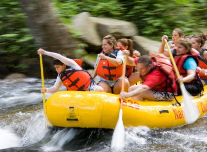 The Nantahala River provides travelers with an exciting way to explore Great Smoky Mountains National Park.