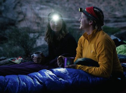 At the end of the day enjoy a hot drink, cozy sleeping bag and great company.