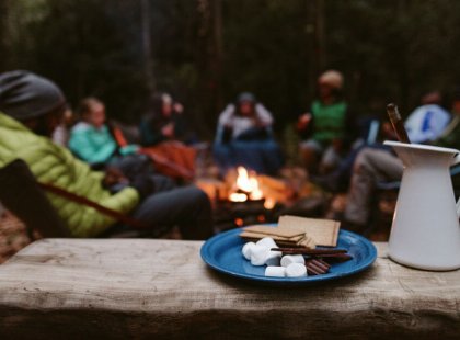 The smell of a campfire and tasty classic treats await.