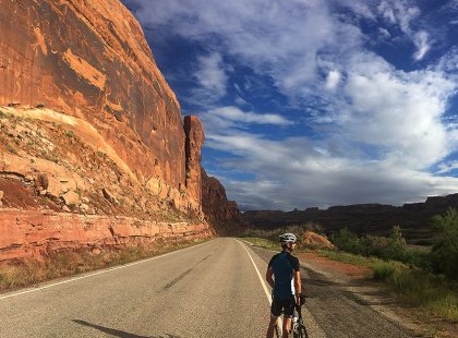 A series of out and back and loop road rides from Moab will provide ample opportunity to soak in the expansive vistas of the region.