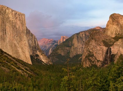 An Ansel Adams photograph come to life, visit iconic Tunnel View for our first classic panorama of magnificent Yosemite Valley.