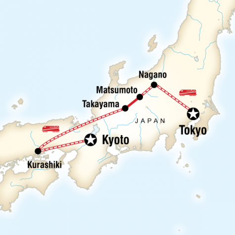 Backroads of Japan - Tour Map