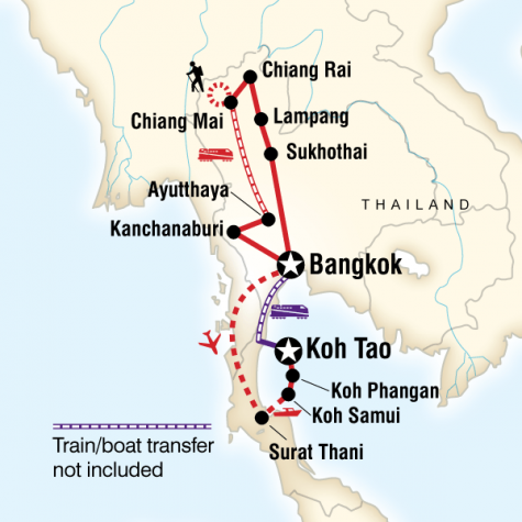 Thailand Encompassed – East Coast Islands - Tour Map