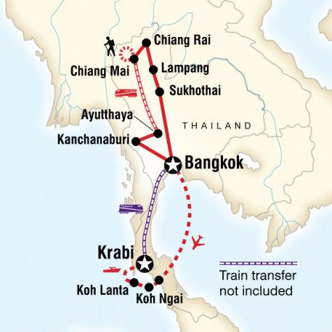 Thailand Encompassed - Tour Map