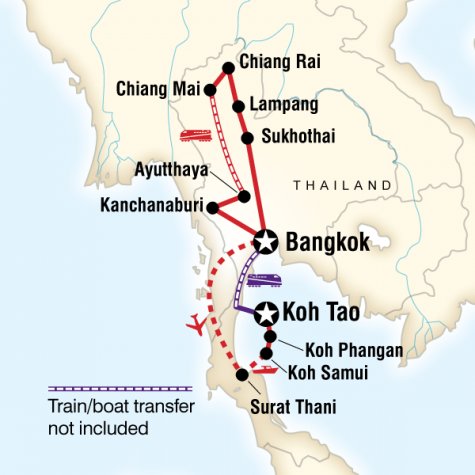Best of Thailand – East Coast Islands - Tour Map