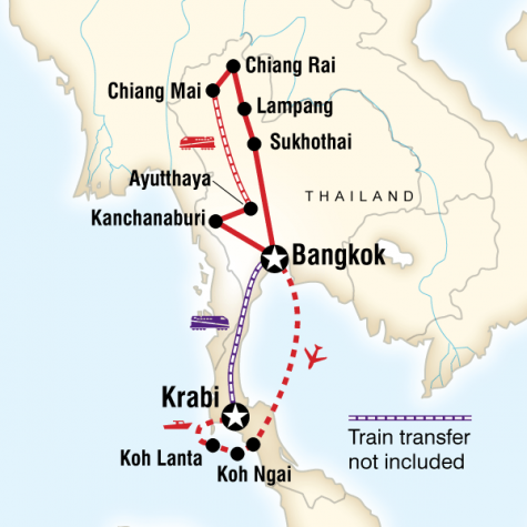 Best of Thailand – West Coast Islands - Tour Map