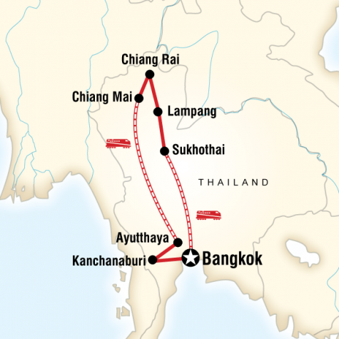 Northern Thailand Journey - Tour Map