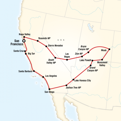 Camping America's West - Tour Map