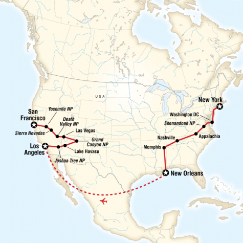 Best of the US Express - Tour Map