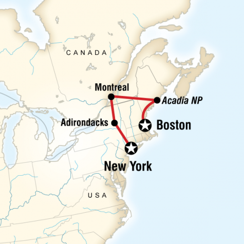 Best of New York, Montreal & New England - Tour Map