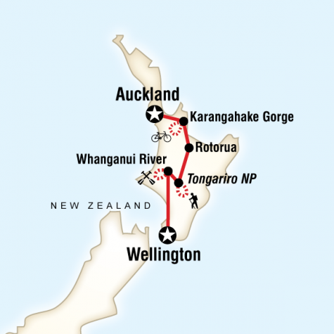 New Zealand – North Island Multisport - Tour Map