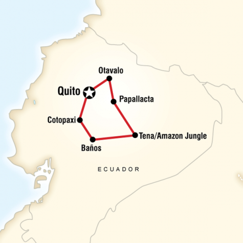 Ecuador: Amazon, Hot Springs & Volcanoes - Tour Map