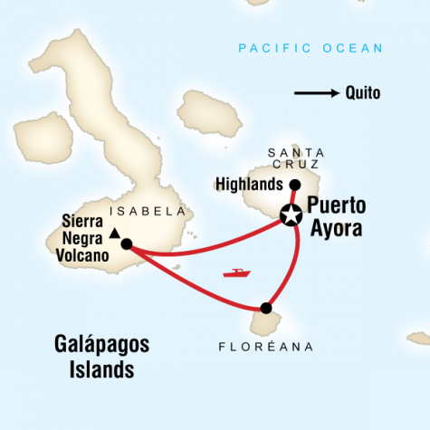 Galápagos Express Camping Adventure - Tour Map