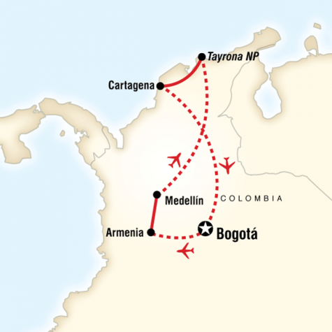 Colombia Journey - Tour Map