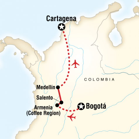 Colombia Express - Tour Map