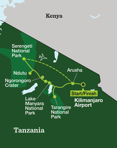 Tanzania Classic Safari - Tour Map