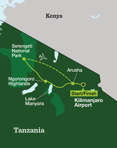 Tanzania Family Adventure & Safari - Tour Map