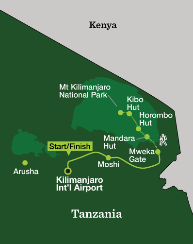 Mount Kilimanjaro Climb – Marangu Route - Tour Map
