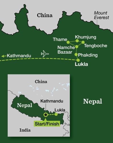 Everest Lodge to Lodge Trek - Tour Map