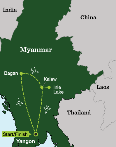 Myanmar Multisport - Tour Map