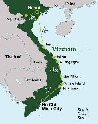 Vietnam Cycling 2019 - Tour Map