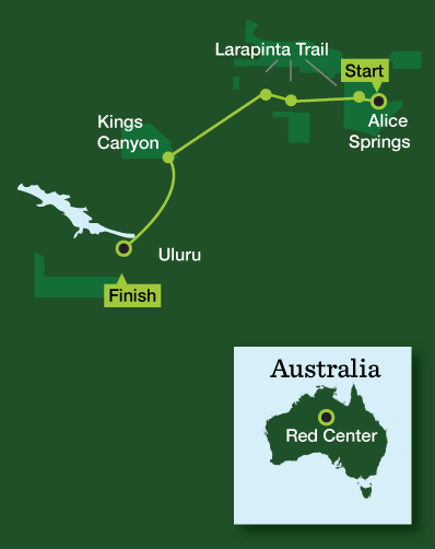 Australia Outback Hiking - Tour Map