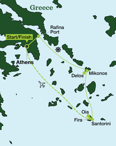 Greek Islands Family Adventure - Tour Map
