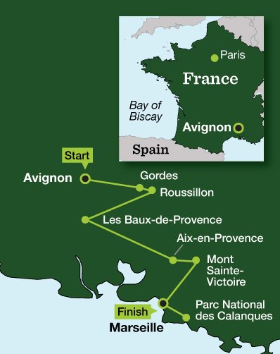 France Hiking – Provence - Tour Map