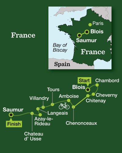 France Cycling – The Loire Valley - Tour Map
