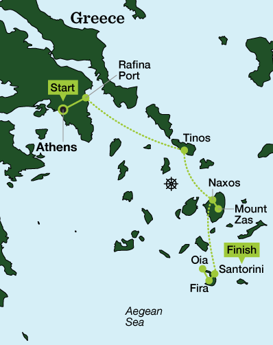Greek Islands Women’s Adventure – 2019 - Tour Map