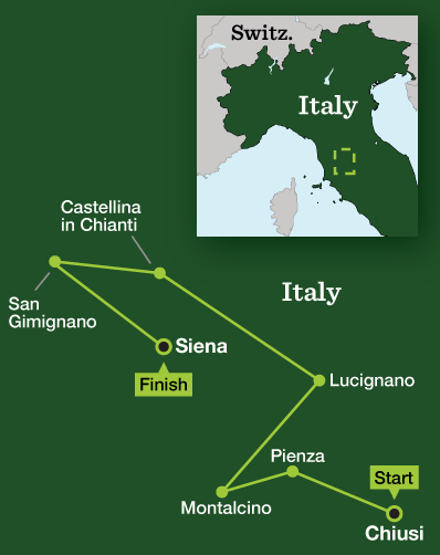 Tuscany Cycling - Tour Map