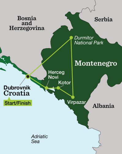 Montenegro Hiking – Via Dinarica - Tour Map