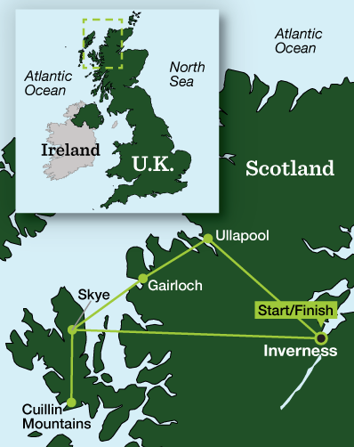 Scotland Highlands & Islands Hiking - Tour Map