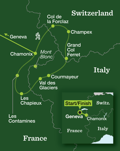 Tour du Mont Blanc Classic - Tour Map