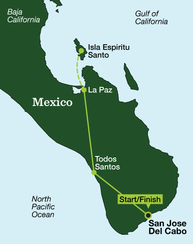 Baja California Women's Adventure - Tour Map