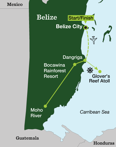 Belize Ultimate Multisport - Tour Map