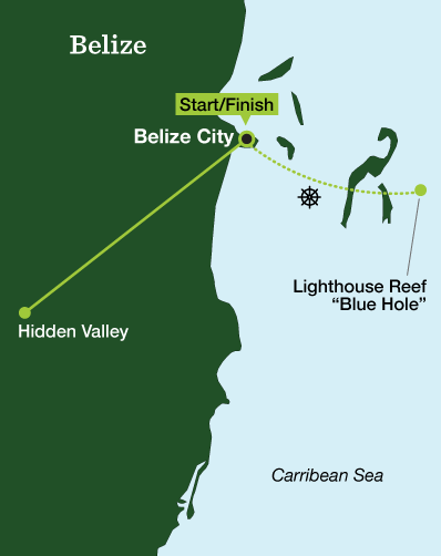 Belize Lighthouse Reef & Mayan Adventure - Tour Map