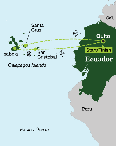 Galapagos Islands Multisport - Tour Map