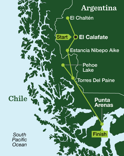 Patagonia Hiking & Camping - Tour Map