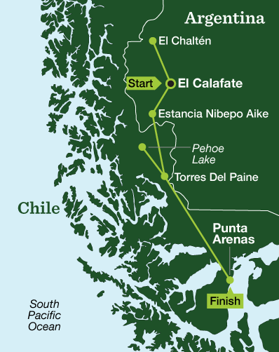 Patagonia Hiking - Tour Map