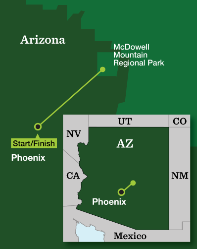 Arizona Mountain Biking – Sonoran Desert - Tour Map