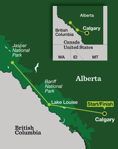 Canadian Rockies Hiking Plus - Tour Map