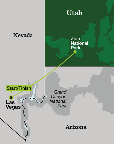 Family Zion Hiking Weekend - Tour Map