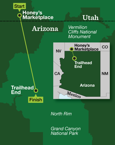Grand Canyon Backpacking – North Rim - Tour Map